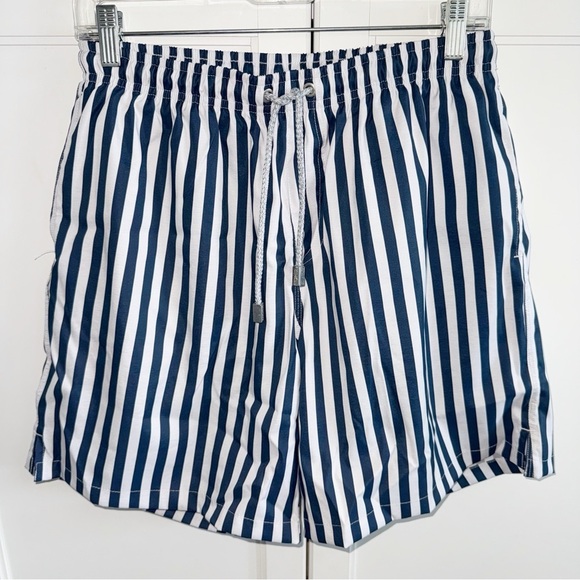 NEW! THE NAUTI BY NATURE SWIM TRUNKS Men's Blue Striped Swim Shorts Sz XL - Picture 2 of 16